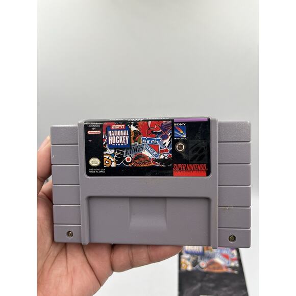 ESPN National Hockey Night (SNES, 1994) CIB Manual Tested B - Picture 8 of 16